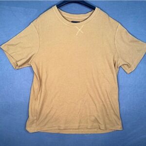 Primitive Skateboarding T-Shirt Mens Size L Waffle Knit Short Sleeve Brown
